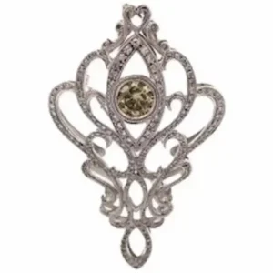 K18WG diamond brooch 1.708 ct