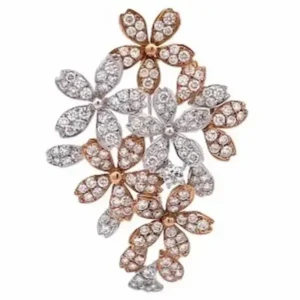 K18 K18WG diamond brooch 0.171 ct