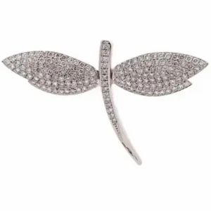 Pt900 K14WG diamond brooch 3 ct