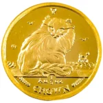 24-karat gold（K24）Isle of Man Cat Gold Coin 1/5 ounce