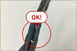 มีรอยขาดและด้ายหลุดลุ่ย
